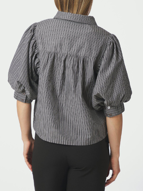 Etta stripe b shirt dark grey 