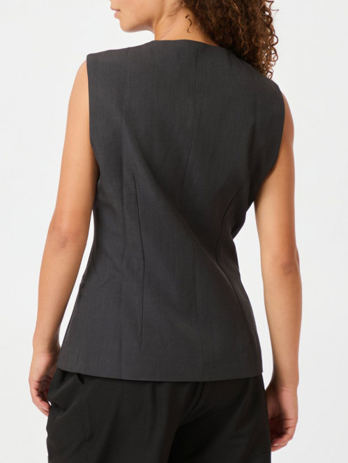 Fabia structure waistcoat dk grey 
