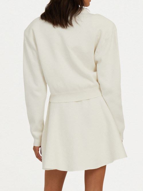 Firm knit cardigan egret 