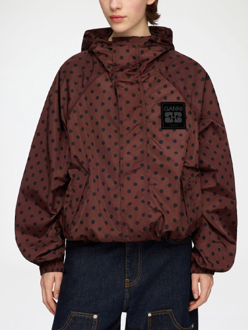 Printed fleiweight nylon jacket chicory coffee 
