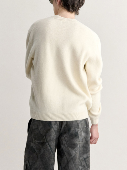 Fox head milano lambswool knit pure ecru 