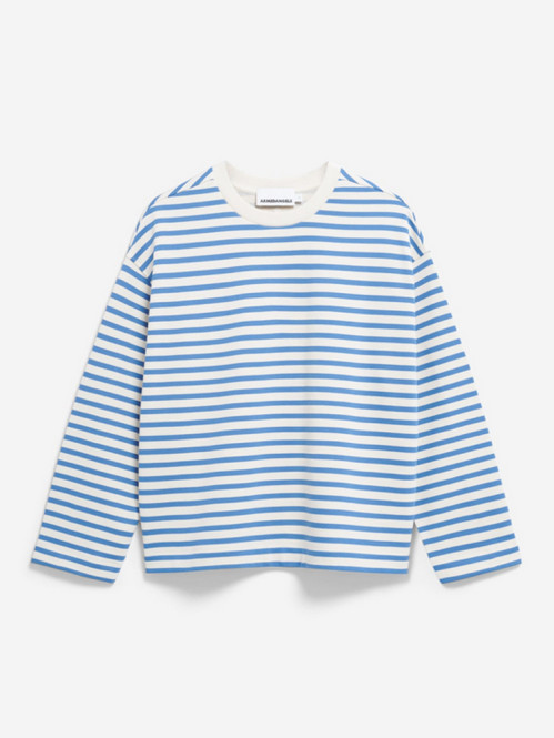 Frankaa maarlen stripe sweatshirt unddyed dk morning 
