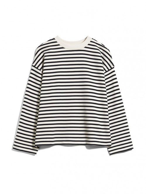 Frankaa stripe sweatshirt undyed black 