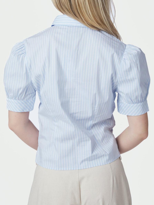 Frannie soft stripe shirt light blue 