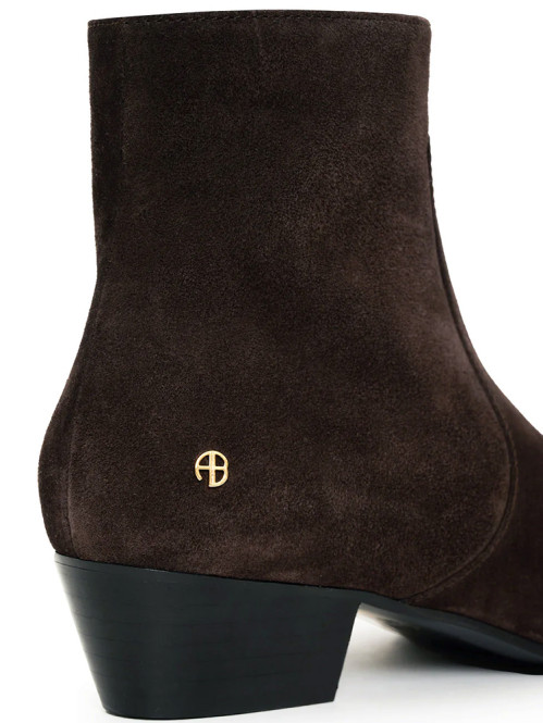 Freya flat boots dark brown suede 
