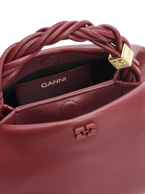 Ganni bou bag small burgundy OS