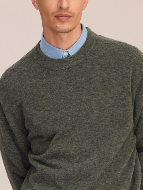 Gavin crew pullover dark army 