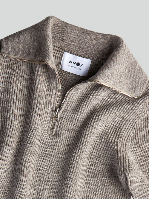 Holger half zip pullover nature mel 