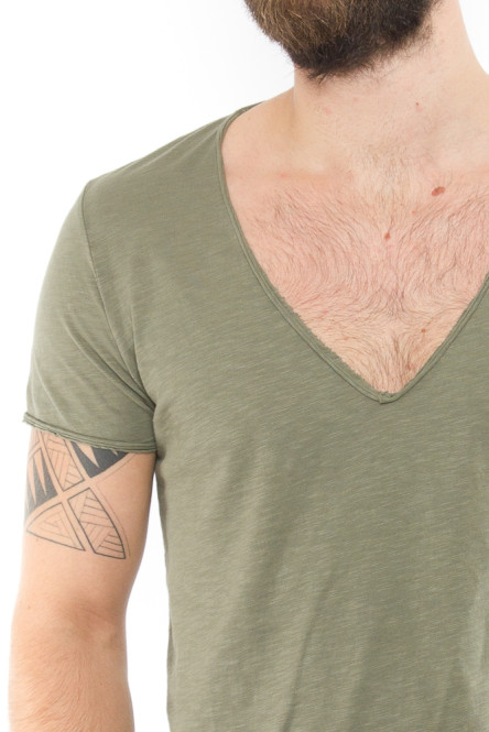 Basic v-tee olive 