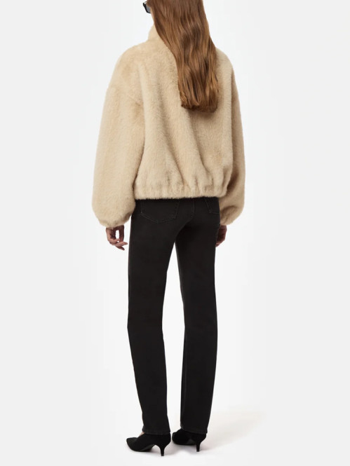 Iris shaved mink bomber latte multi 