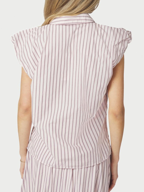 Isella double stripe blouse rose 