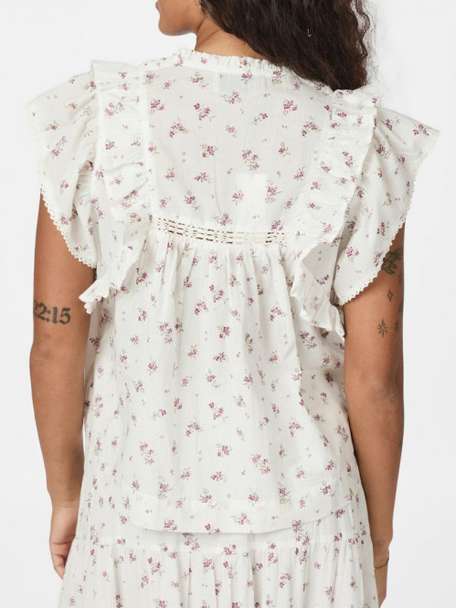 Jayla small blossom blouse creme 