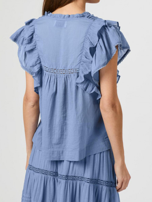 Jayla s voile top smoke blue S