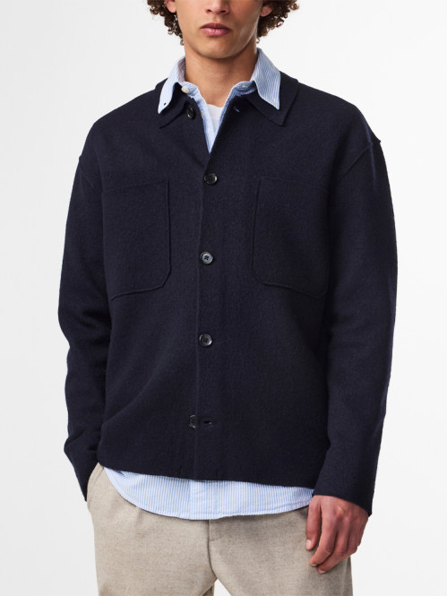 Jonas wool shirt navy 