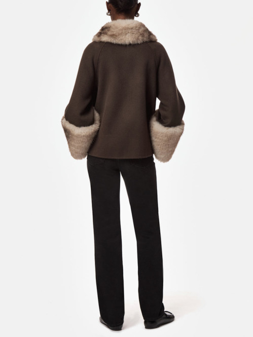 Judie wool coat brown mink 