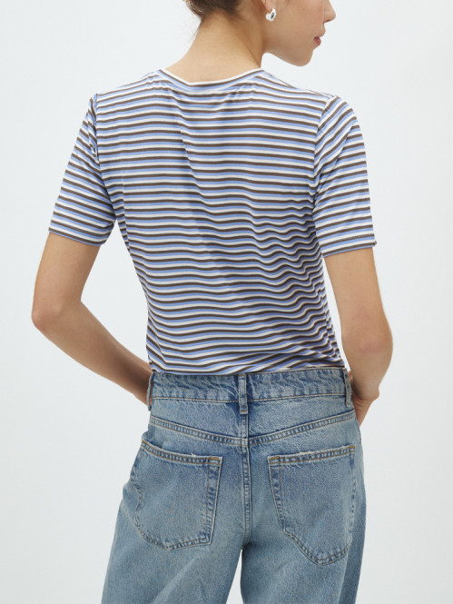 Julie-m gg t-shirt multi stripe falcon blue 
