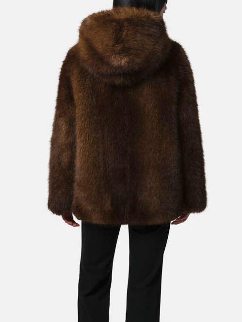 Katin mink hooded coat mink 