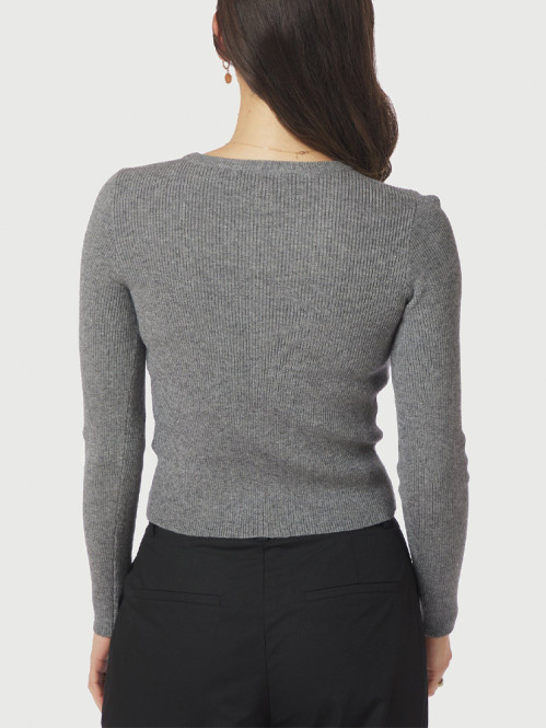 Kirrera knit blouse dk grey mel 