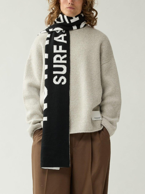 Knitted stamp crewneck pullover grey mel 