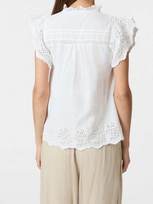 Kyoti embroidery top white 