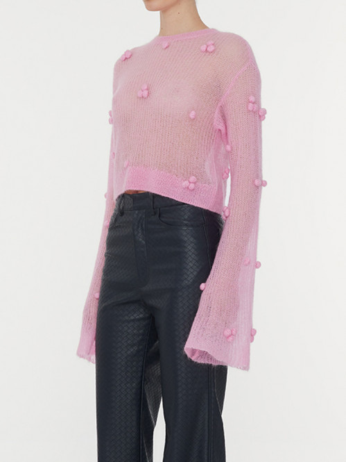 Light knit ls sweat prism pink 