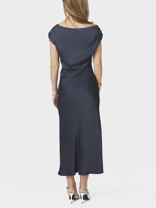 Lilith heavy sateen dress midnight blue S