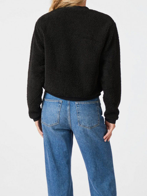 Limo fluffy knit cardigan black 