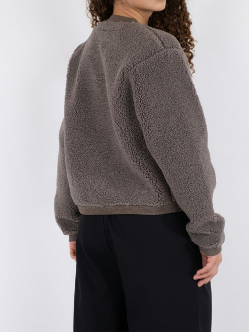 Limo fluffy knit cardigan iron XS