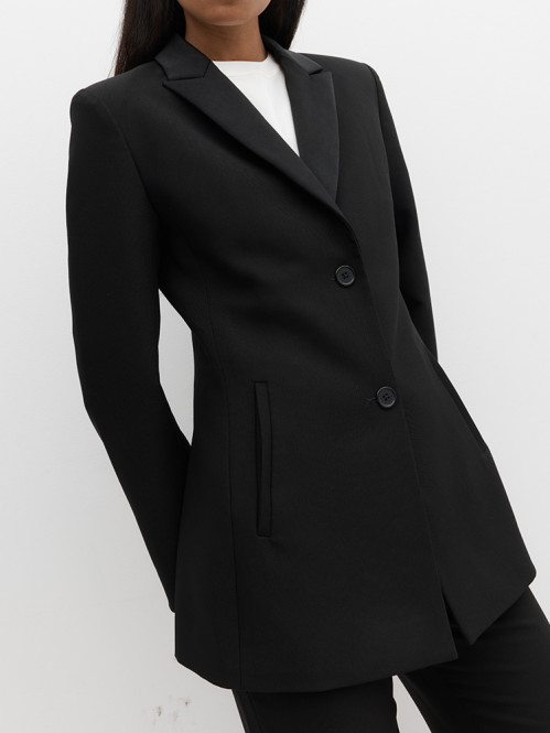 Long line blazer black 