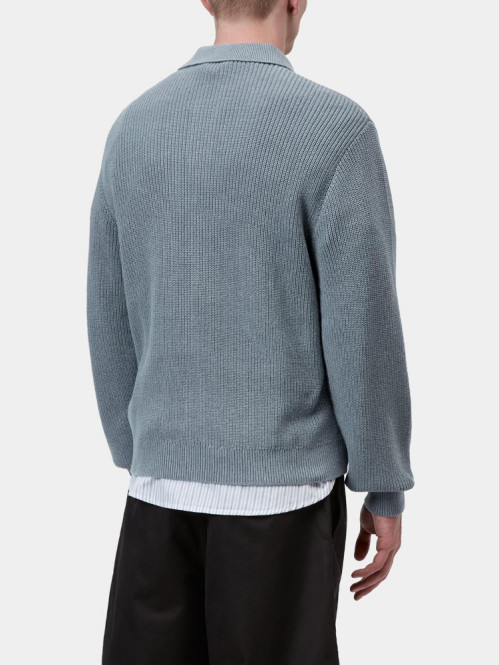 LS miles polo knit shady blue 