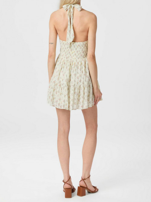 Magda fine print dress creme 