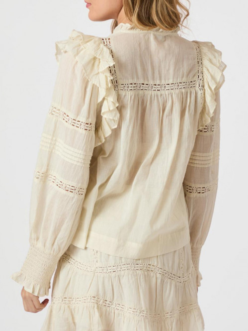 Mauri s voile blouse light yellow 