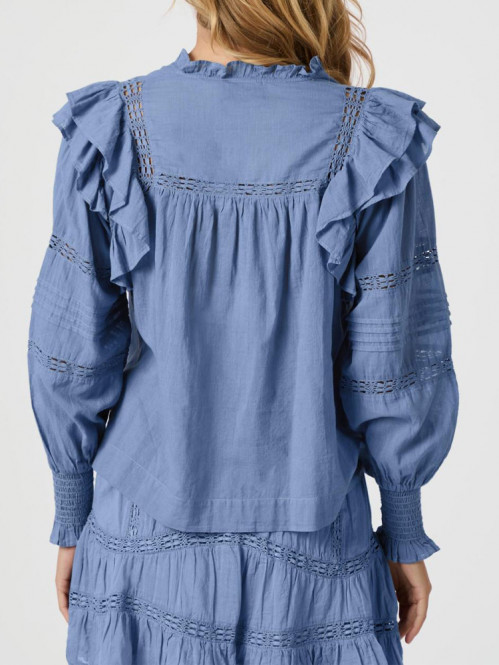 Mauri s voile blouse smoke blue 