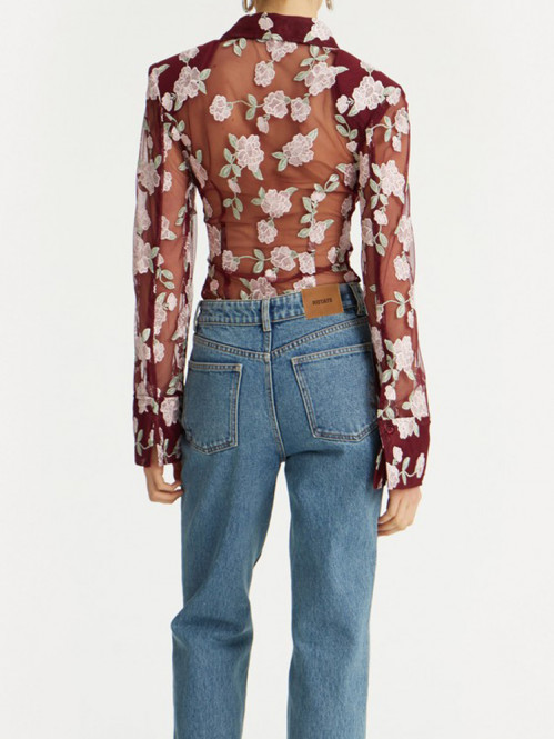 Mesh fitted shirt zinfandel 