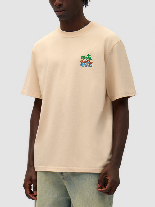 Multi logo t-shirt cream L