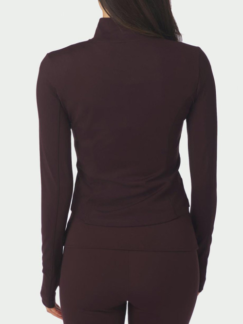 Nolana zip blouse burgundy 