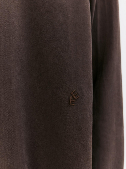 Ossian garment dyed tencel shirt dk coffee 