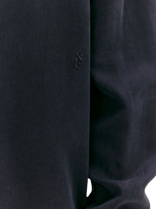 Ossian garment dyed tencel shirt dk navy 