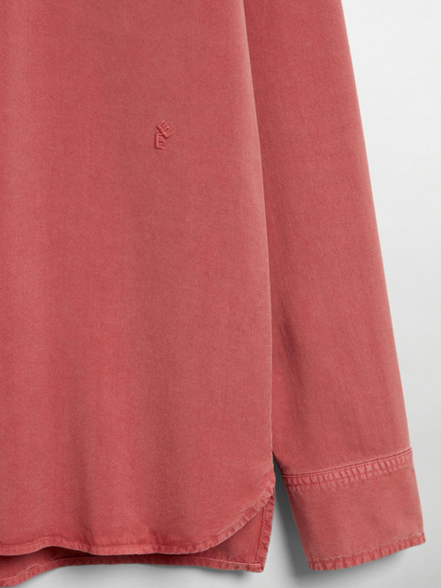 Ossian garment dyed tencel shirt raspberry L