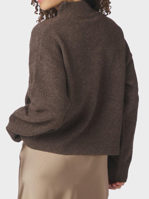 Paulina knit blouse brown melange 