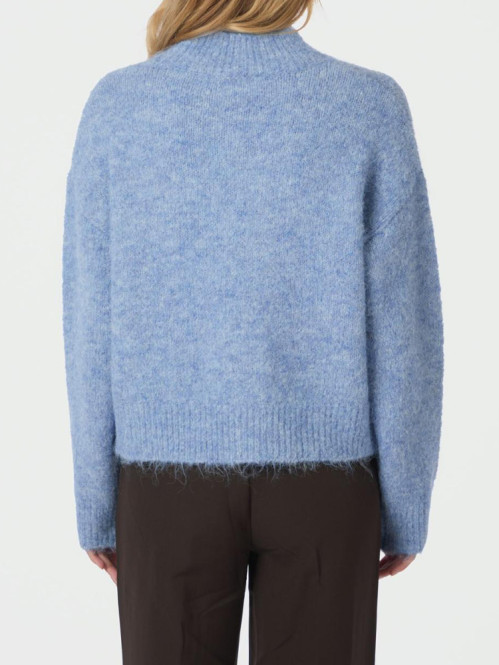 Paulina fluffy knit blouse dusty blue 