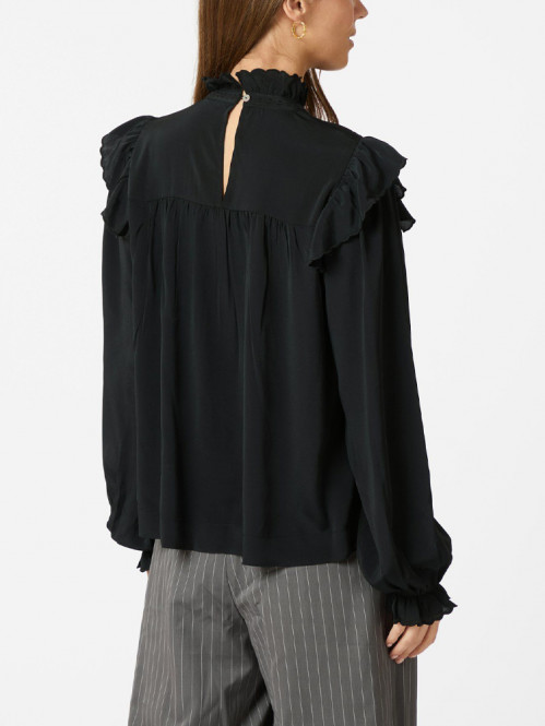 Percy soft satin blouse black 