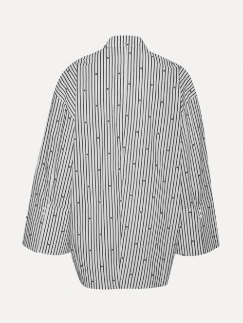 Poplin oversized shirt black comb 
