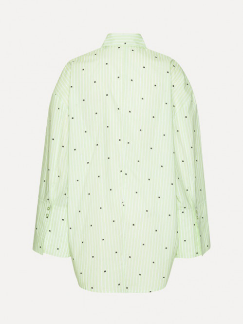 Poplin oversized shirt gleam green comb 