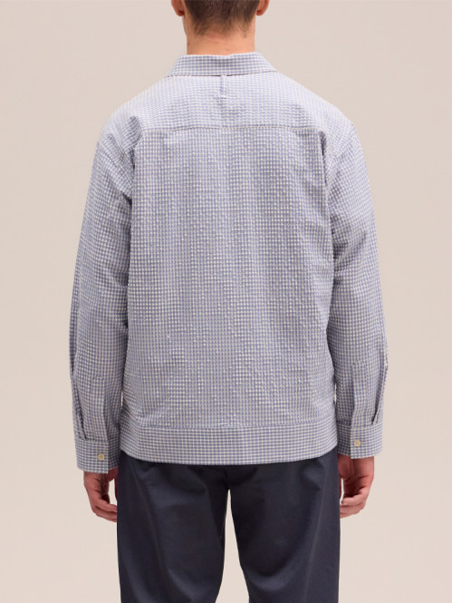 Reed seersucker hemdjacke stone blue 