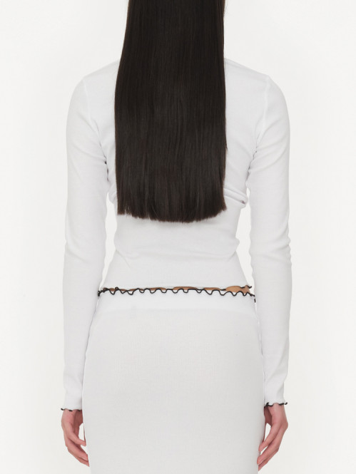 Rib longsleeve top bright wht 
