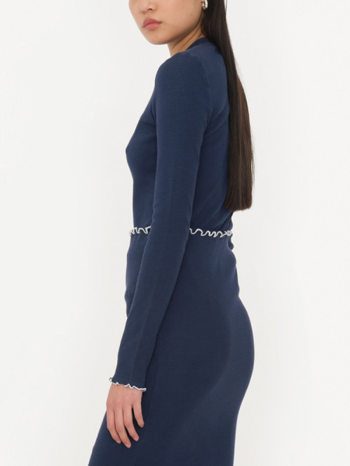 Rib longsleeve top navy blaze 