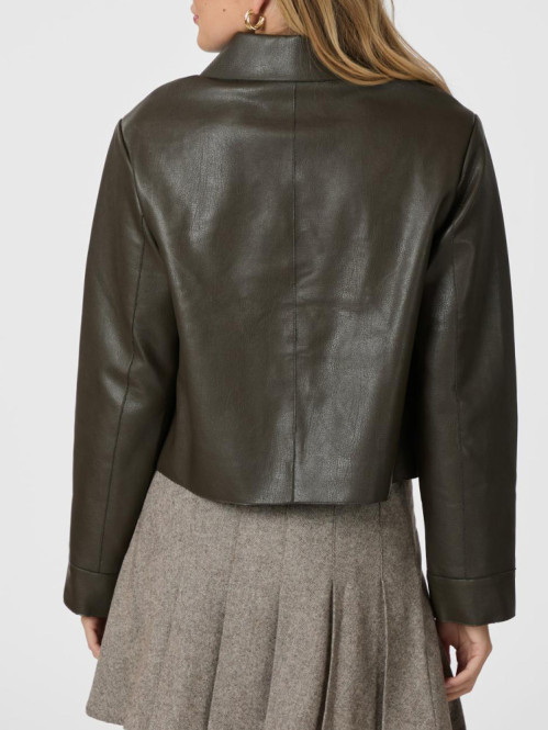 Romana faux pu jacket brown 
