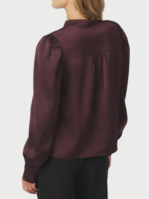 Rosslyn heavy sateen blouse burgundy 