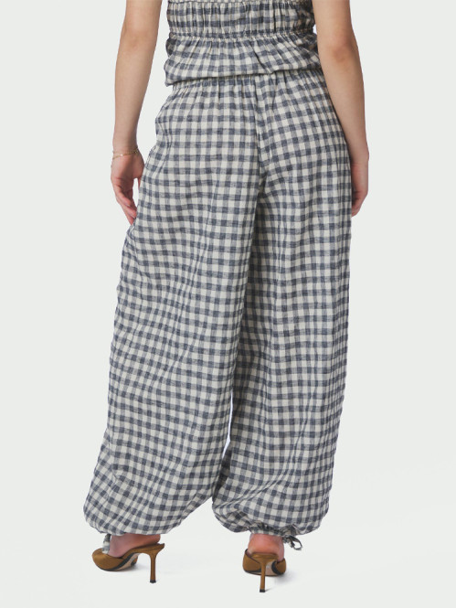 Roxane balloon check pants black 